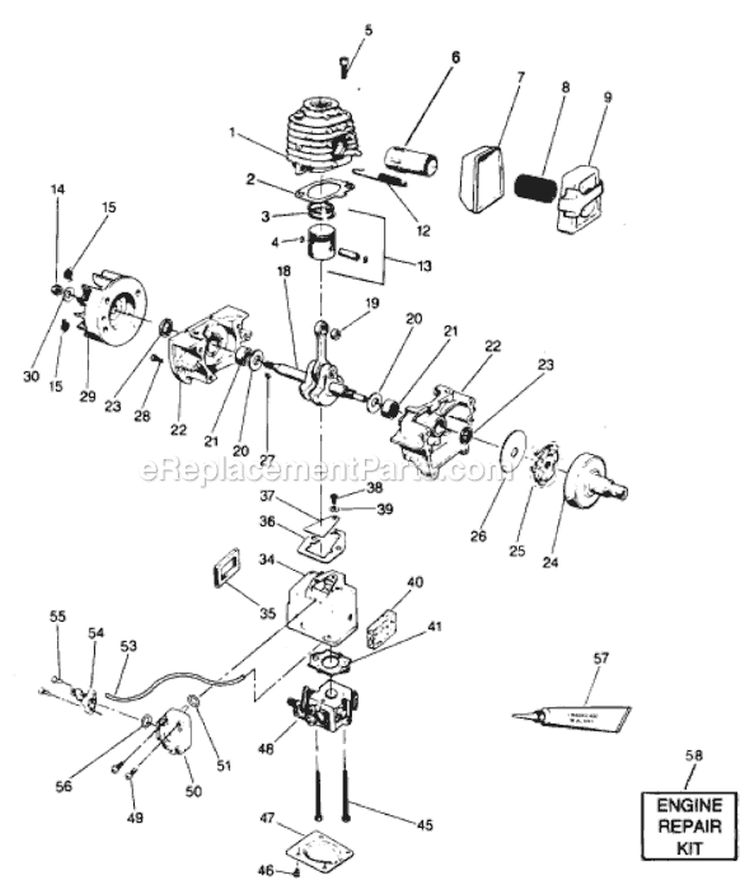 Page D Diagram and Parts List for PRO150  Weed Eater Trimmer